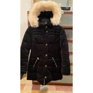 Coalition LA Black Hooded Collar Coat